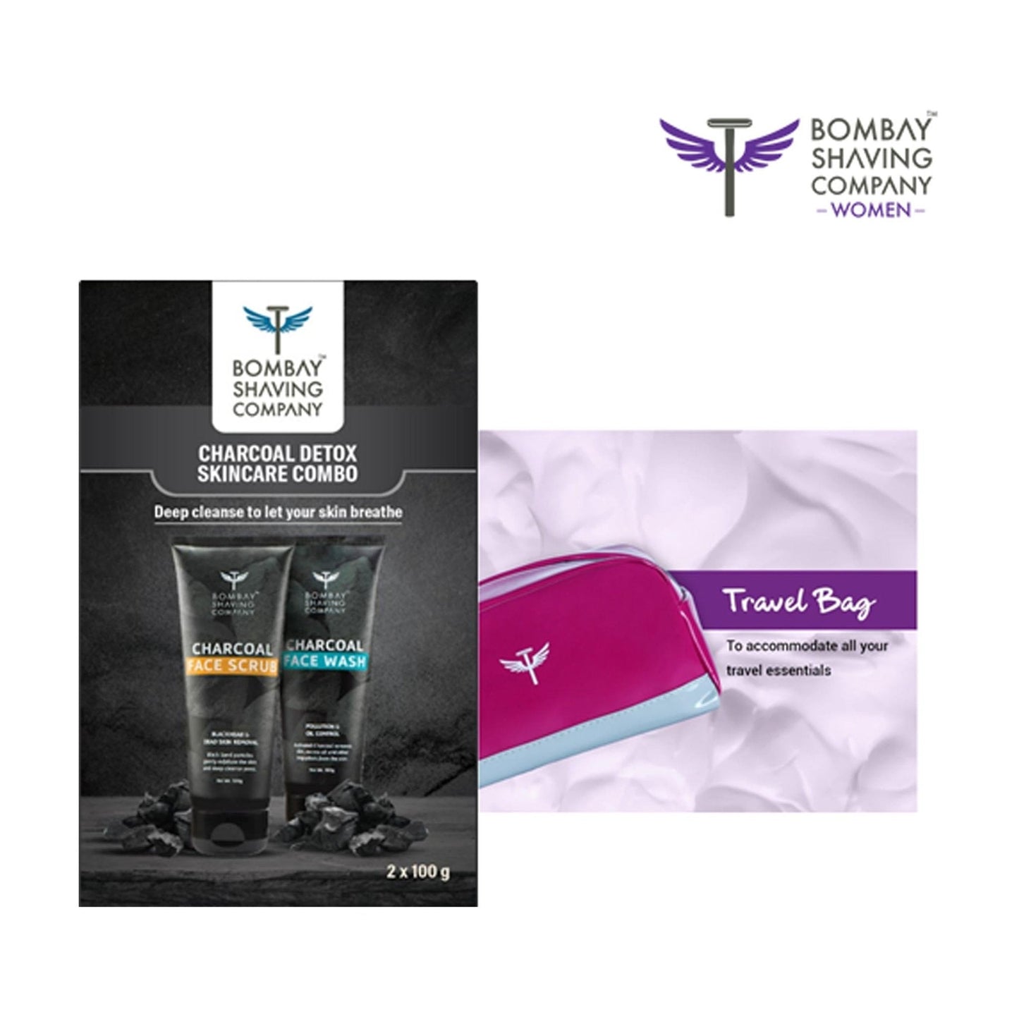 Charcoal Skincare Duo With Travel Kit