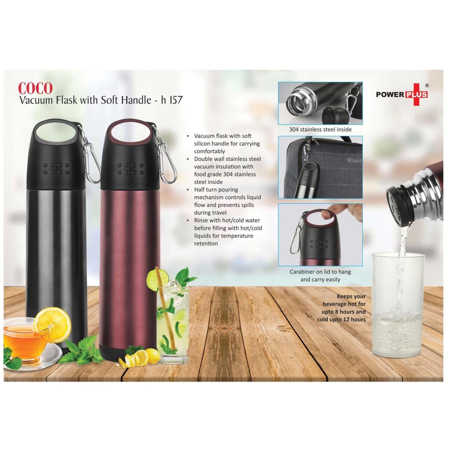 Coco Vacuum Flask With Soft Handle - 500 ml - H157