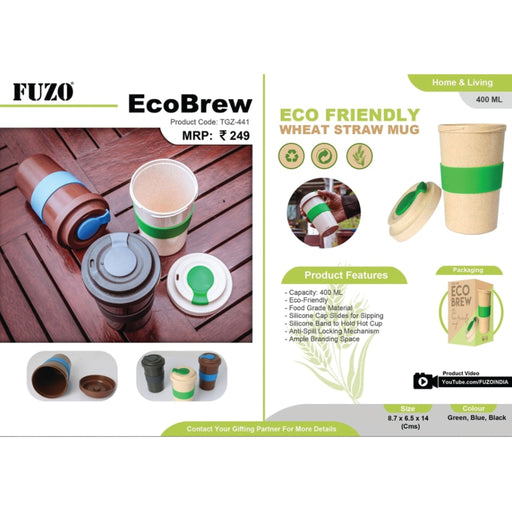 EcoBrew Eco Friendly Wheat Straw Mug 500 ml - TGZ-441