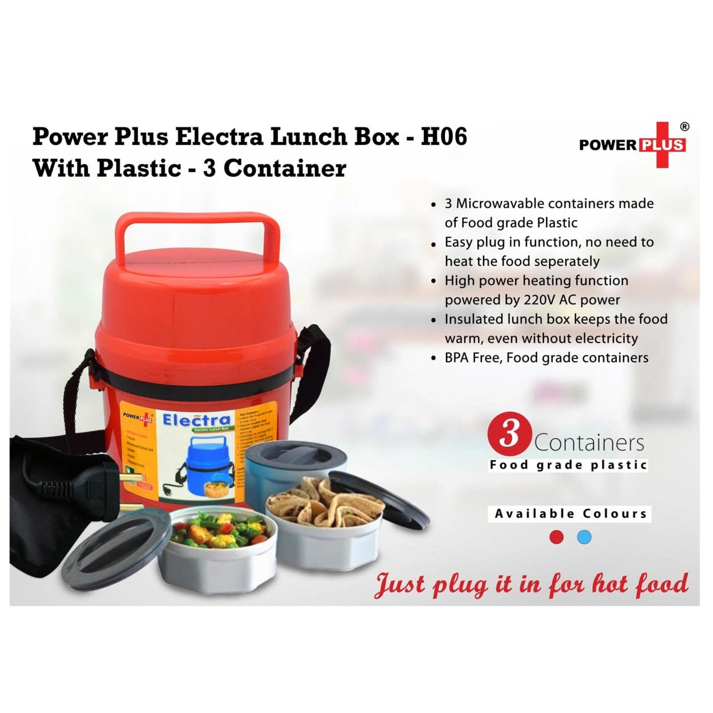 Electra Lunch Box Plastic 3 Container - H 06