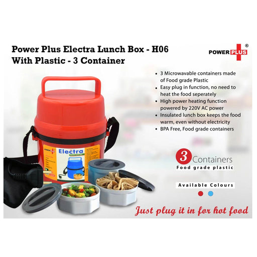 Electra Lunch Box Plastic 3 Container - H 06
