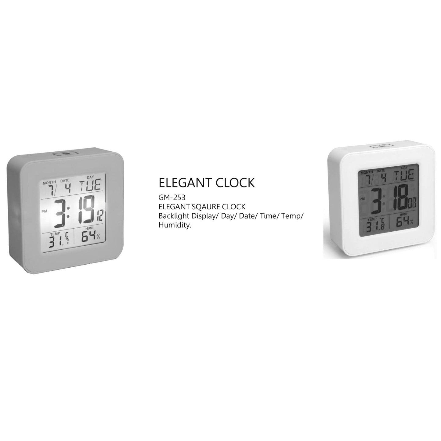Elegant Square Clock - GM-253
