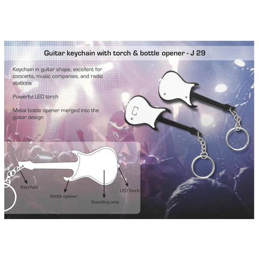 Guitar Key Chain With Torch & Bottle Opener - J 29