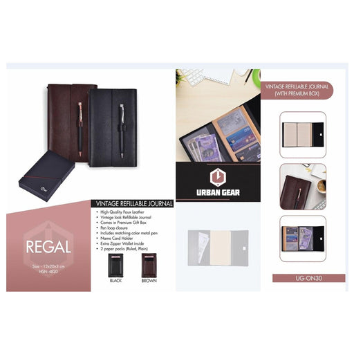 Vintage Style Refillable Notebooks - regal - UG-ON30