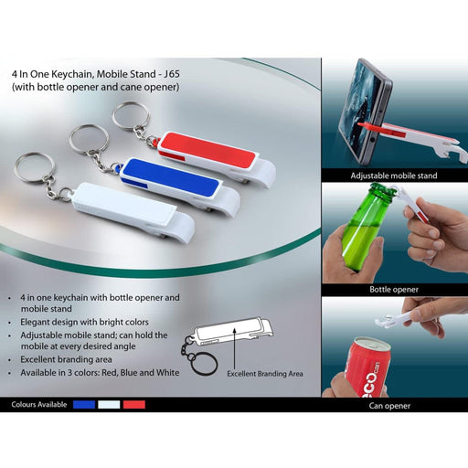 Keychain With Bottle Opener, Pull Tab Opener And Mobile Stand (Pull Out) - J68