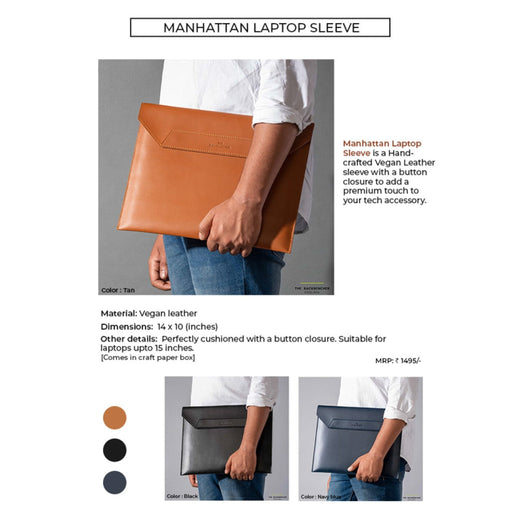 MANHATTAN LAPTOP SLEEVE - VEGAN LEATHER