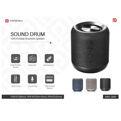 Portronics Portable Bluetooth Speaker with FM & USB - POR 871/547/821