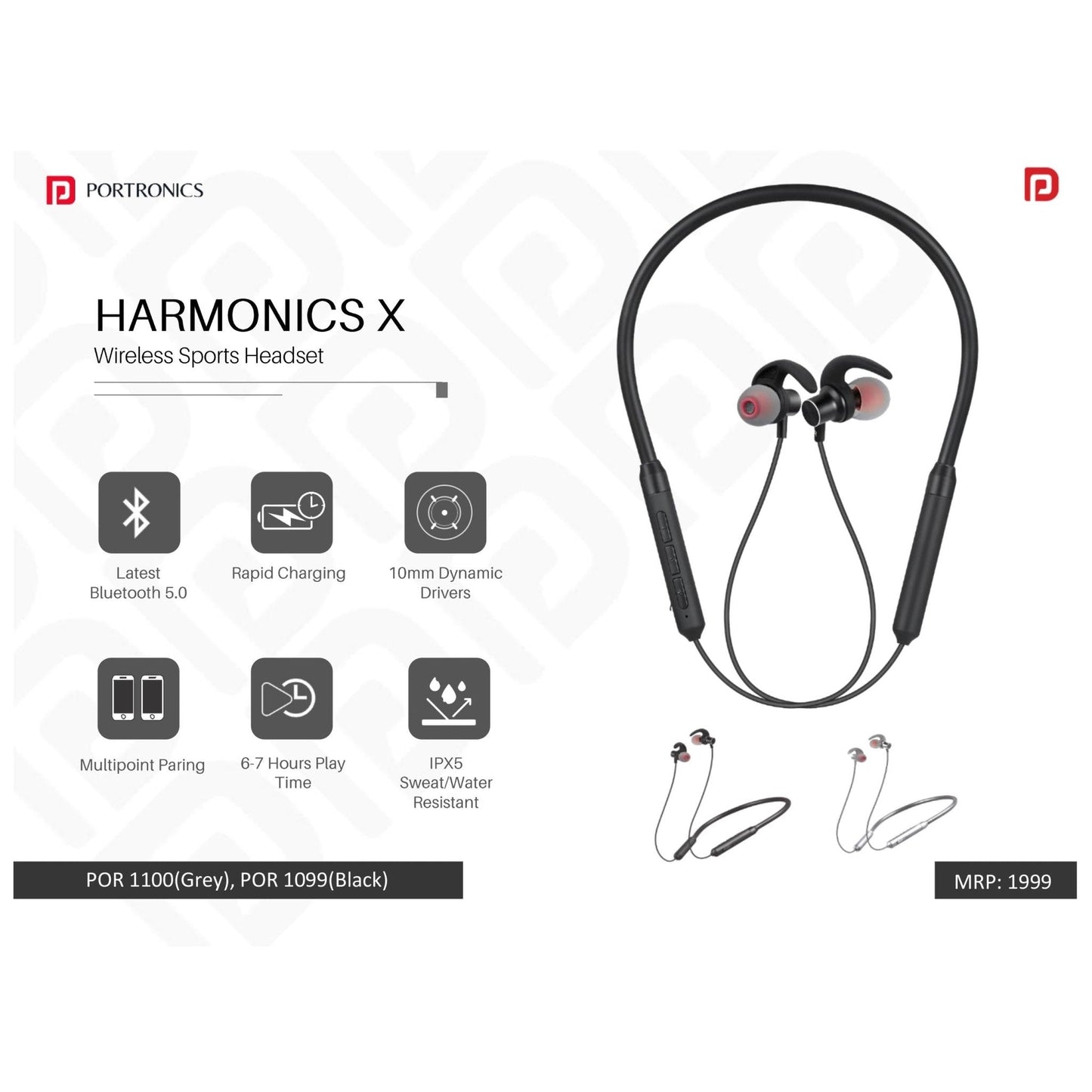 Portronics Wireless Bluetooth Headset - POR 1100/1099