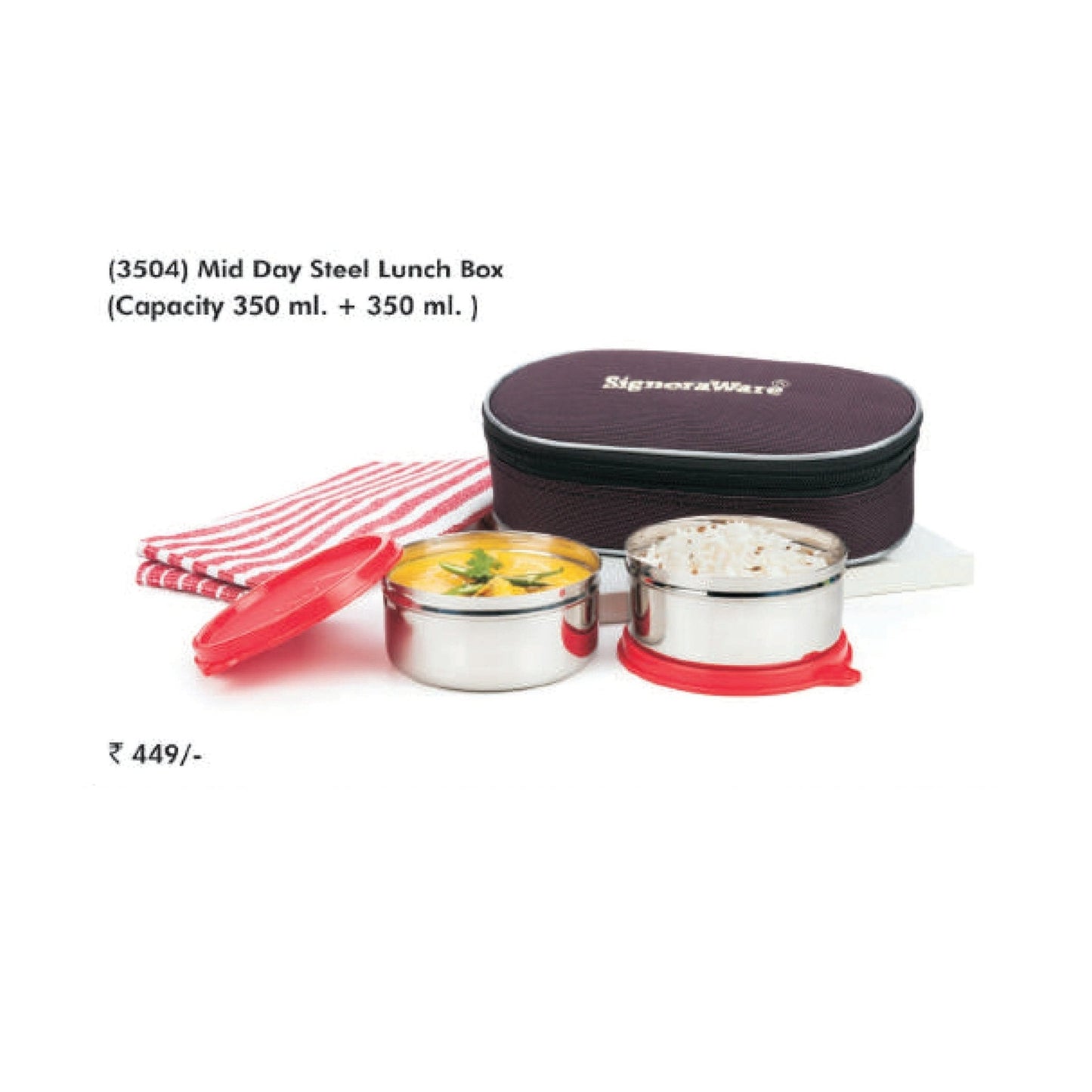 Signora Ware Mid Day Steel Lunch Box - 3504