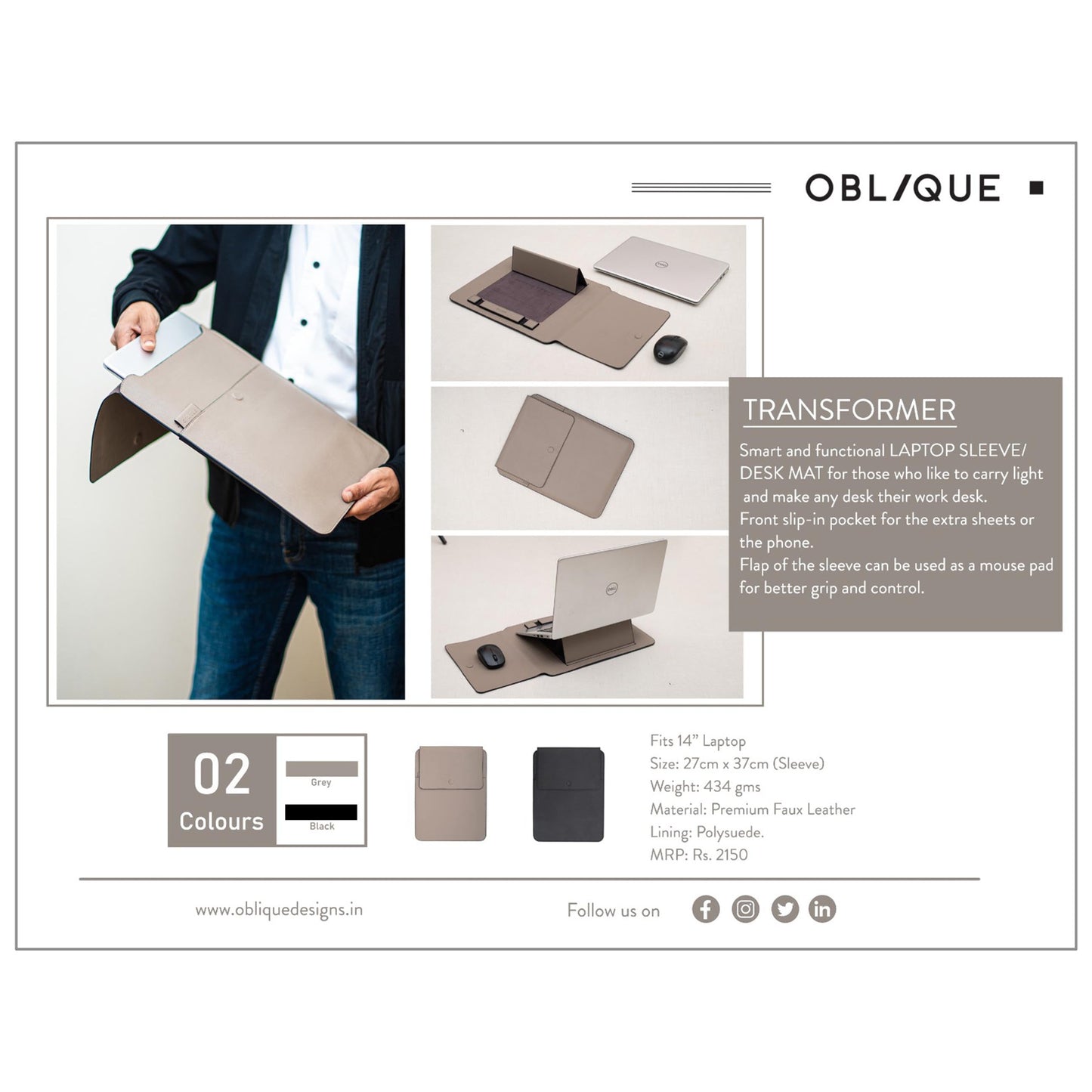 OFFIKRAFT - TRANSFORMER - LAPTOP SLEEVE