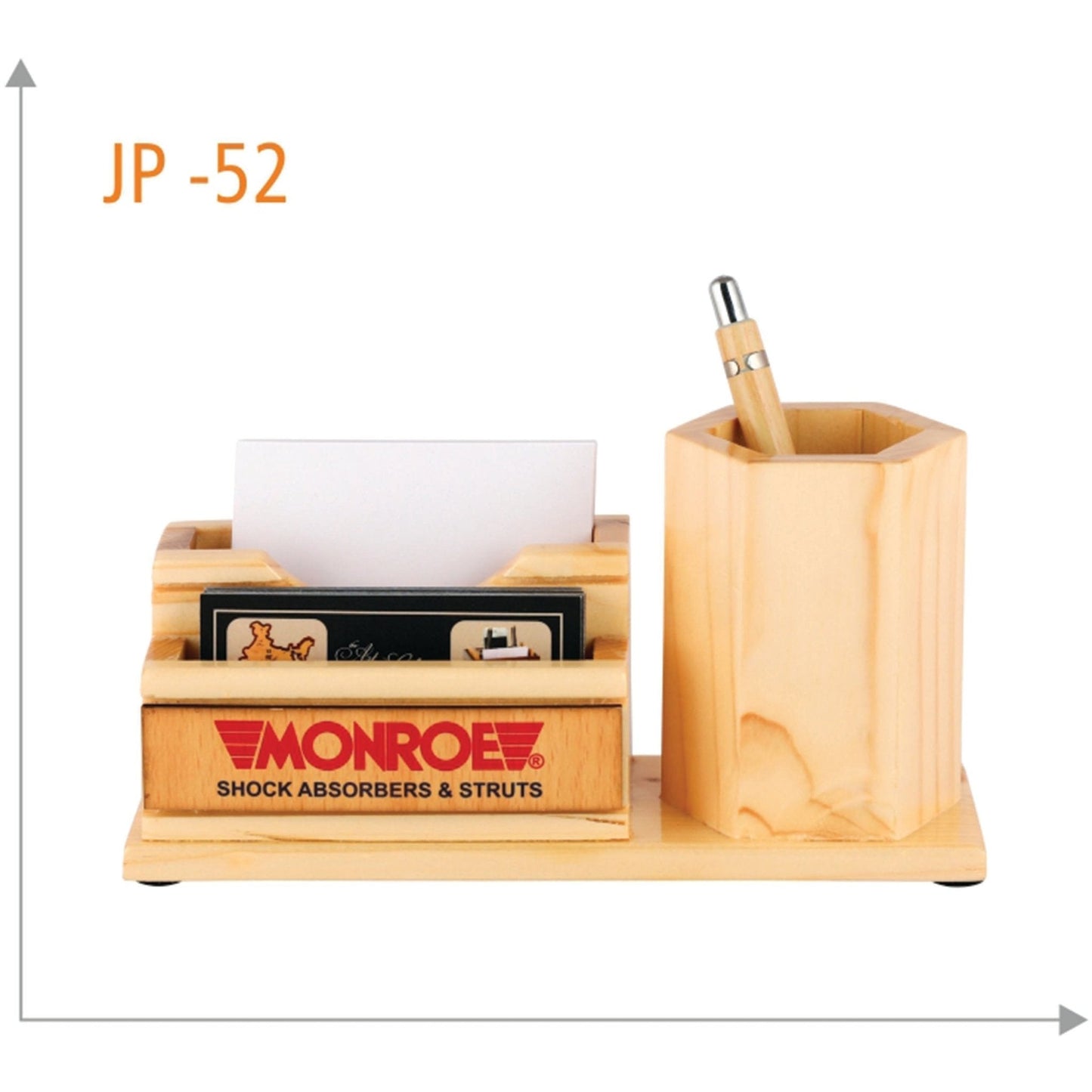 Wooden Pen Stand With Visiting Card Holder - JP 52