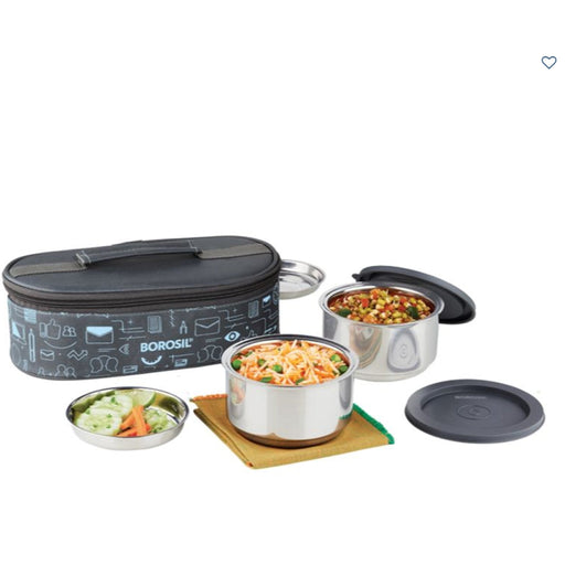 2 Container CarryFresh SS Insulated Lunch Box (Flat) - CFDWSET2NL11