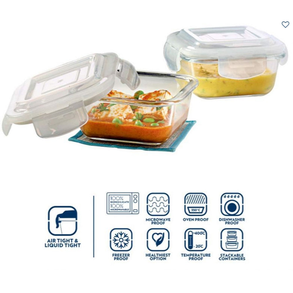 2 Square Microwavable Glass Lunch Box (Classic) - ICYTSQ2320VEC