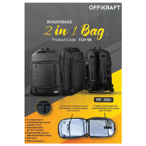 OFFIKRAFT - TRANSFORMER 2 IN 1 BAG