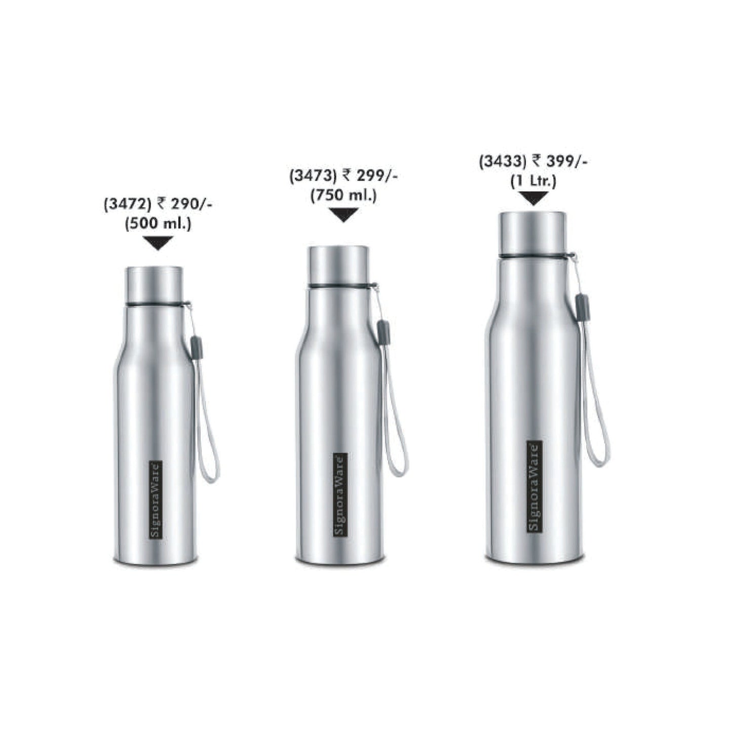 Signora Ware Blaze Steel Water Bottle - 3472/3473/3433