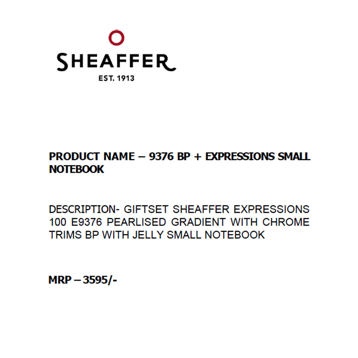 Sheaffer - 9376 Ball Pen + Expressions Small Notebook