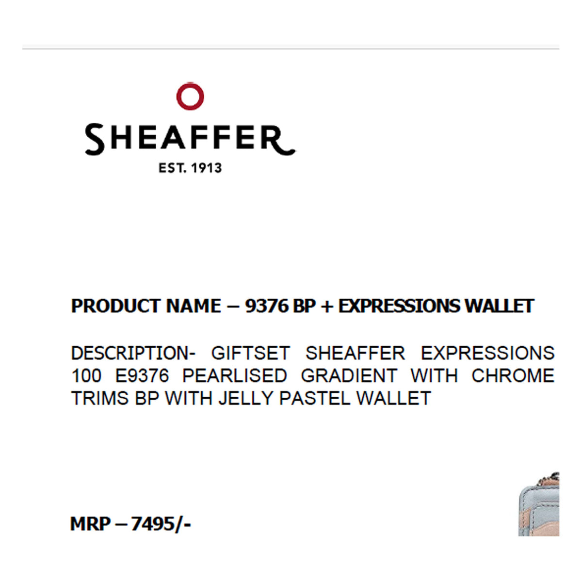 Sheaffer - 9376 Ball Pen + Expressions Wallet