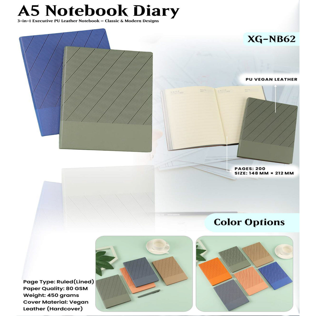 A5 Notebook Diary - XG - NB62