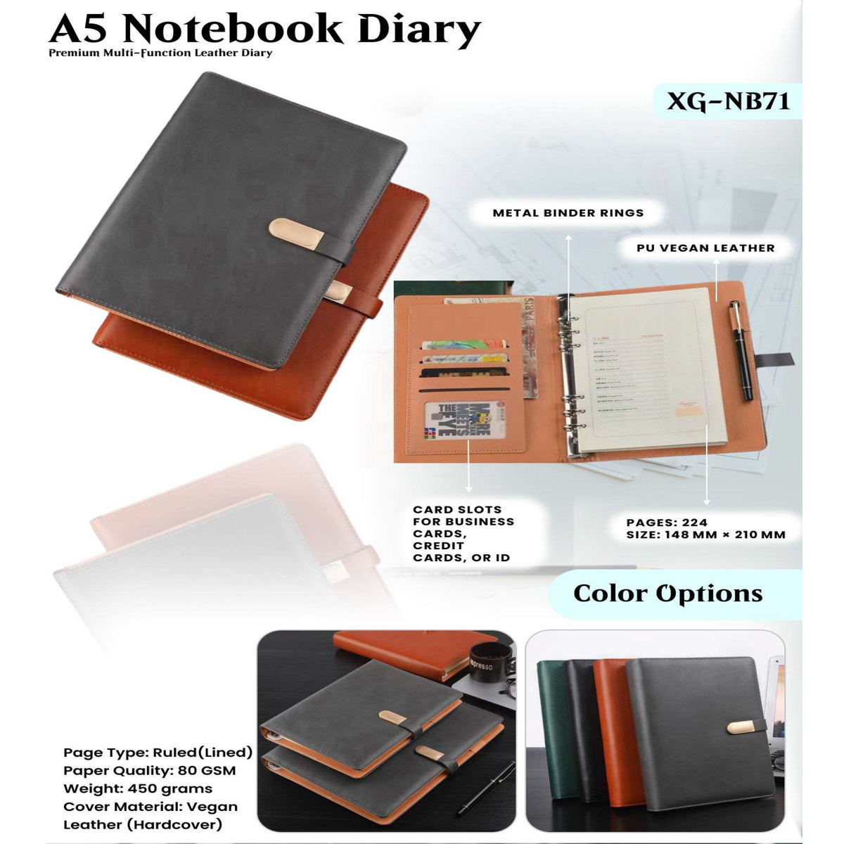 A5 Notebook Diary - XG - NB71