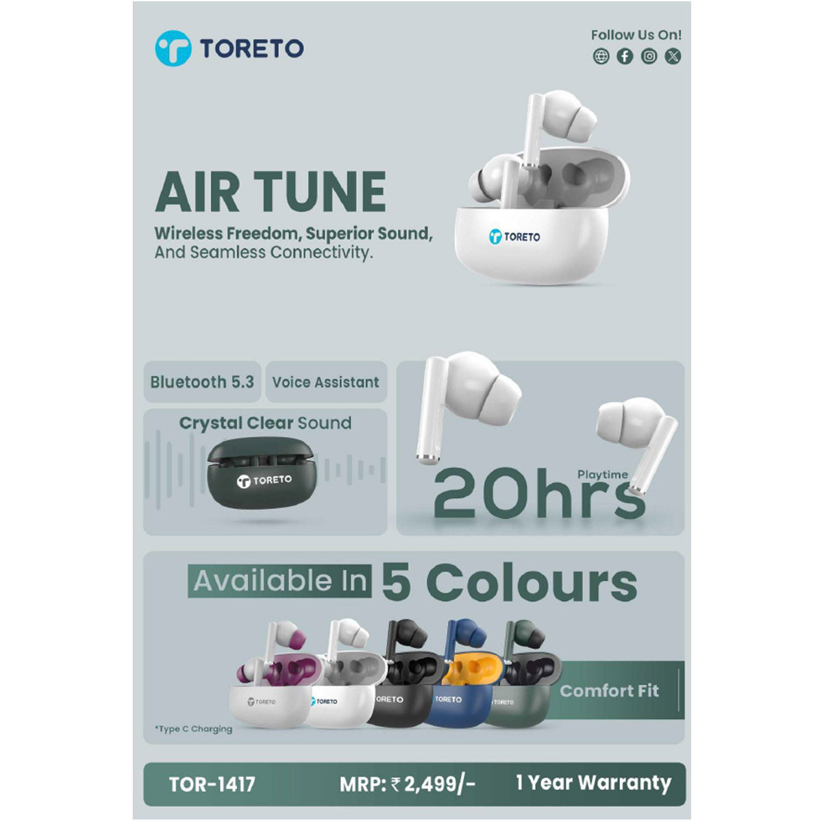 Toreto - Air Tune Wireless Earbuds