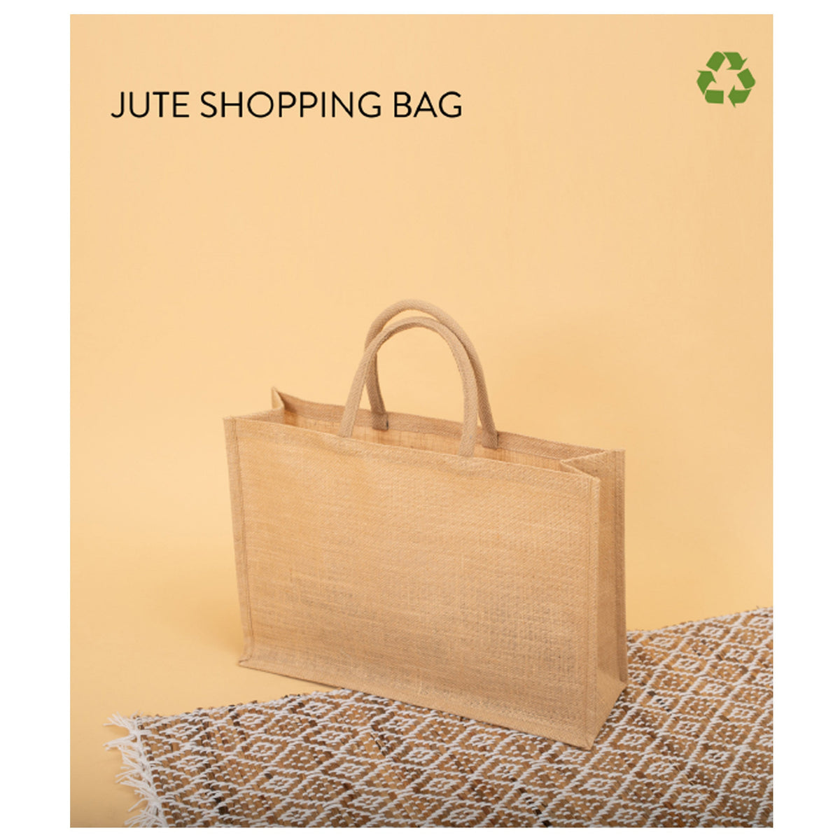 Oblique - Almond Jute Shopping Bag