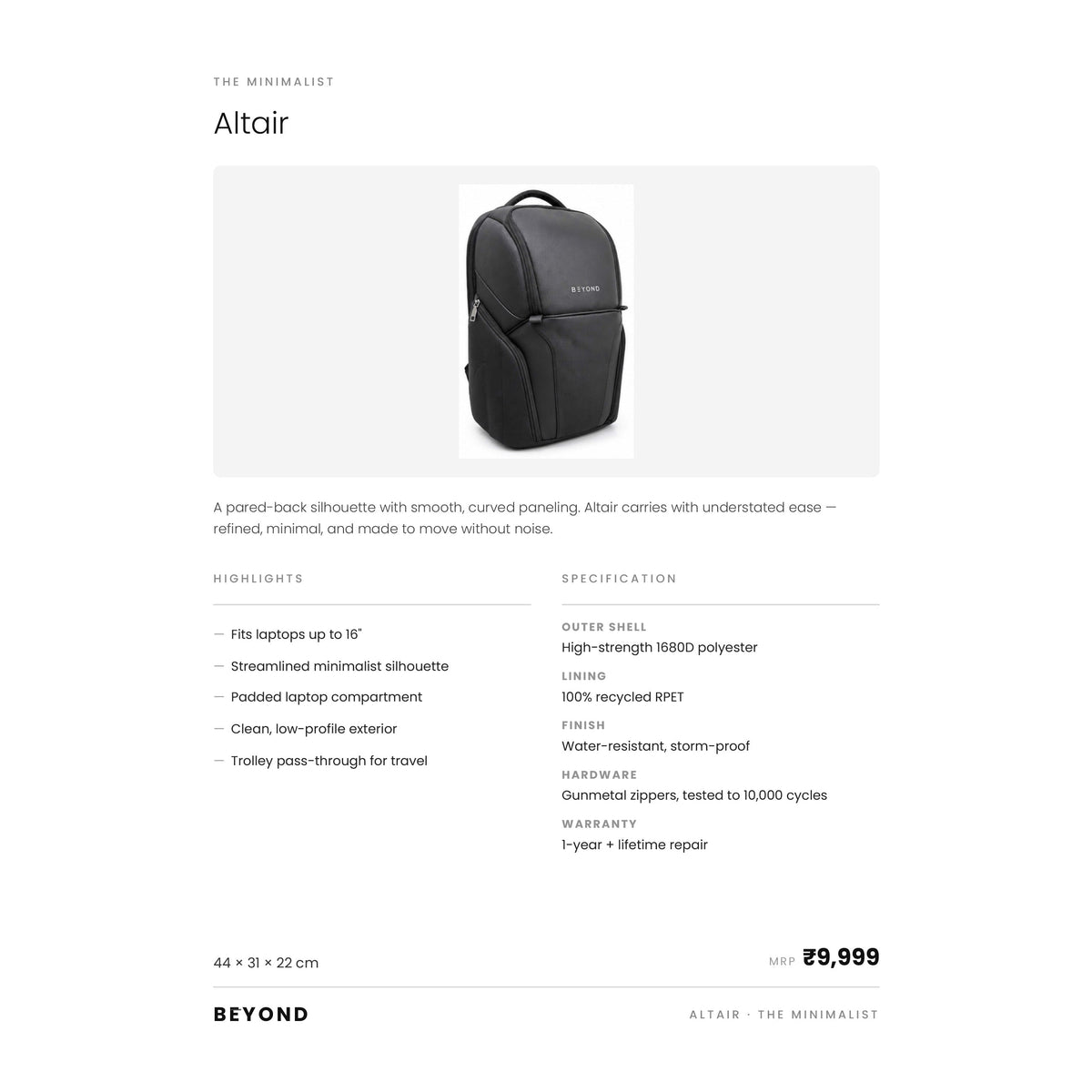 Beyond - Altair Backpack