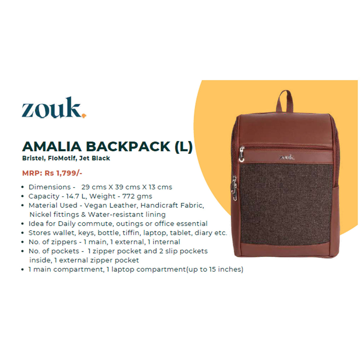 Zouk - Amalia Backpack (L)