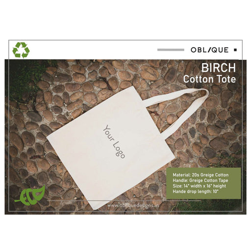 OBLIQUE - BIRCH COTTON TOTE - JUTE BAG