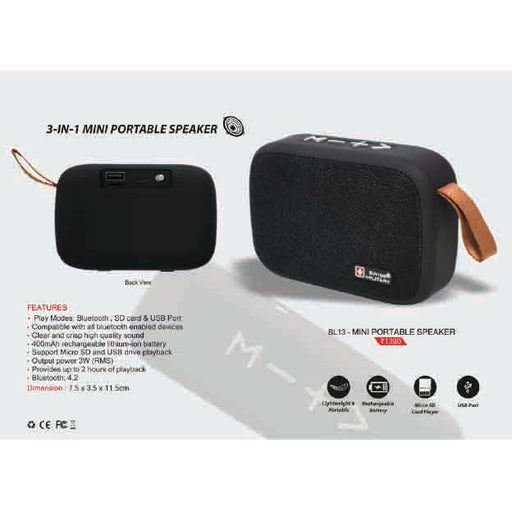 SWISS MILITARY - PORTABLE SPEAKER  - BL13