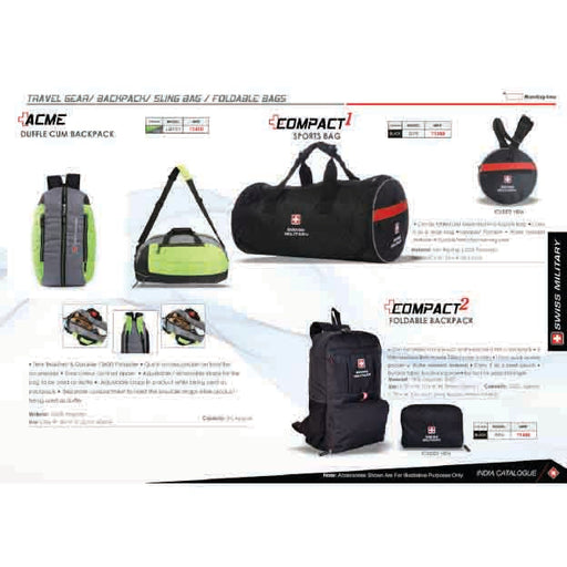SWISS MILITARY - TRAVEL BAG -LBP23 & BP5 & BP6