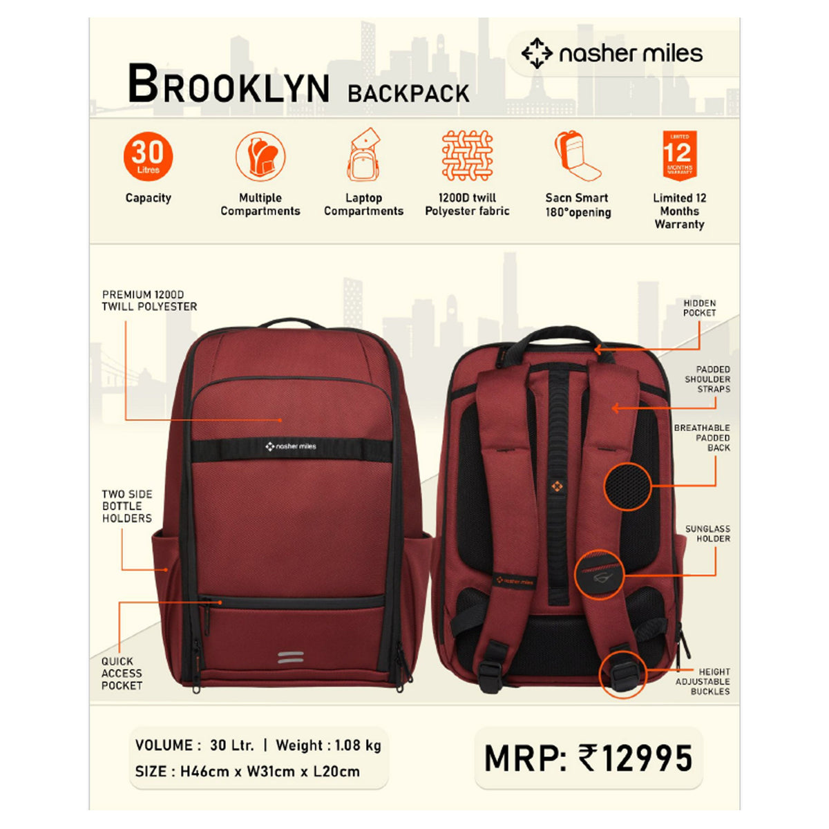 Nasher Miles - Brooklyn Backpack