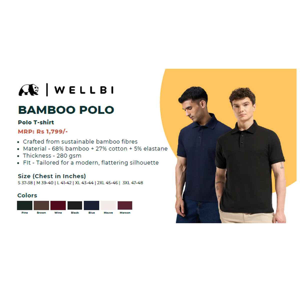 WellBi - Bamboo Polo T-Shirt