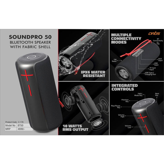 Ortis Soundpro 50 Bluetooth speaker with Fabric Shell - C 178