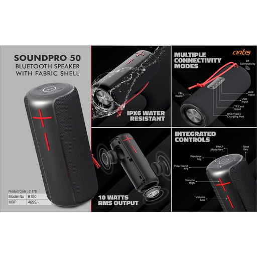 Ortis Soundpro 50 Bluetooth speaker with Fabric Shell - C 178