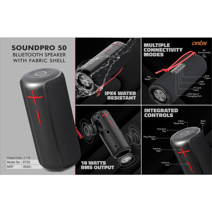 Ortis Soundpro 50 Bluetooth speaker with Fabric Shell - C 178