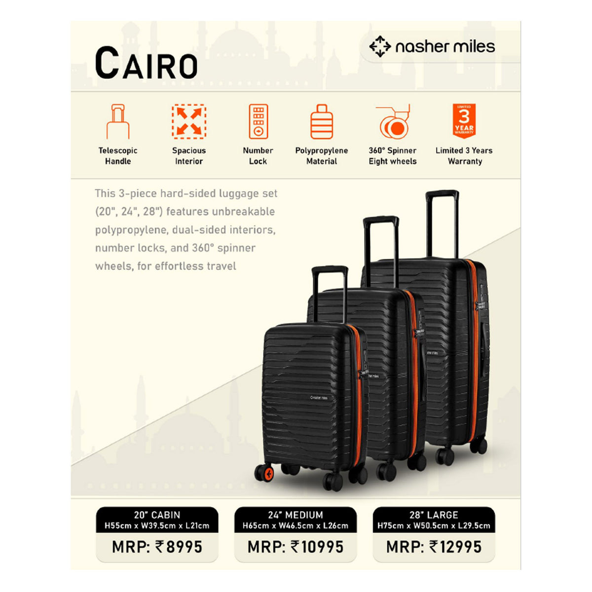 Nasher Miles - Cairo Trolley Bag