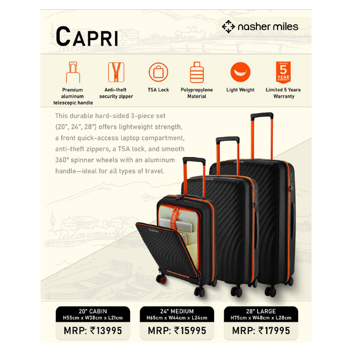 Nasher Miles - Capri Trolley Bag