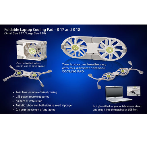 Folding Laptop stand with USB Fa  - C B17