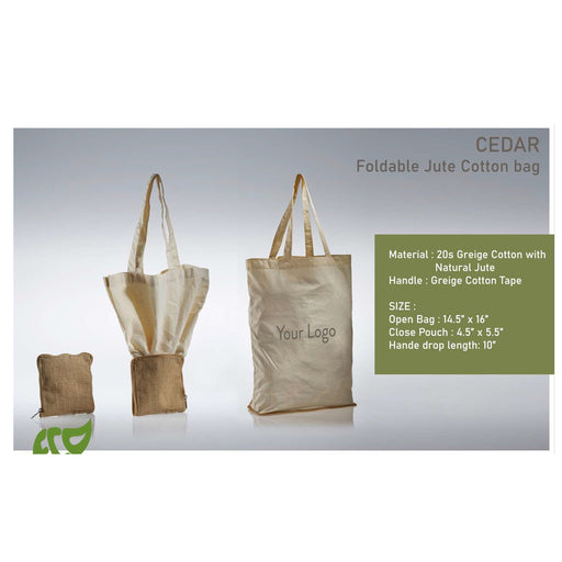 OBLIQUE - CEDAR - JUTE BAG