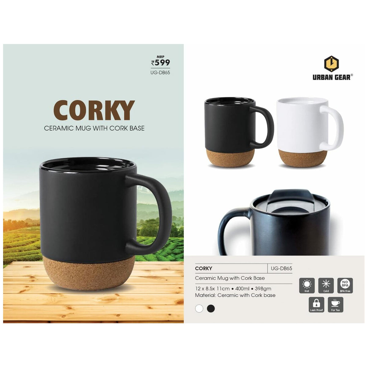 Urban Gear - Corky Ceramic Mug with Cork Base UG-DB65