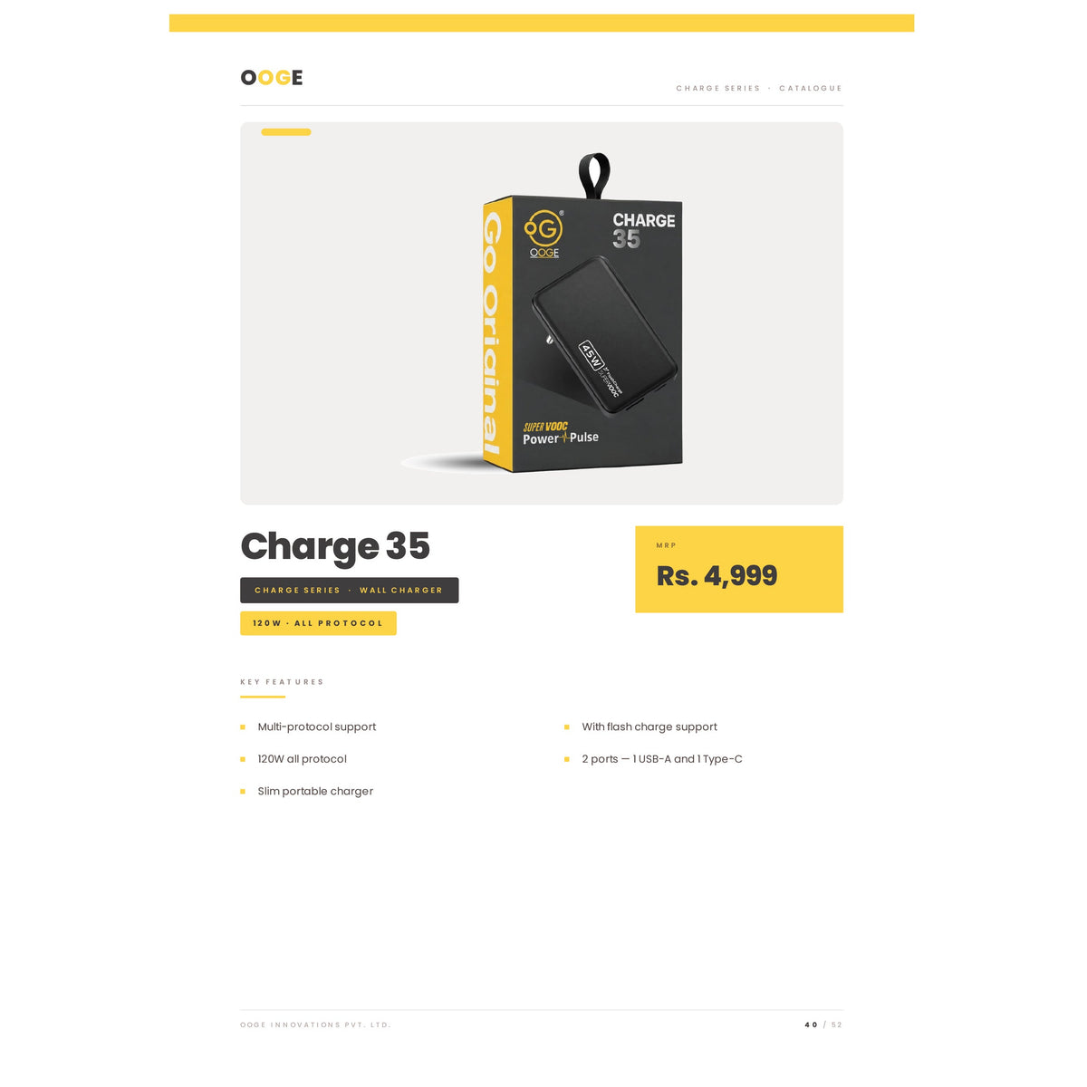 OOGE - Charge 35 Fast Charger