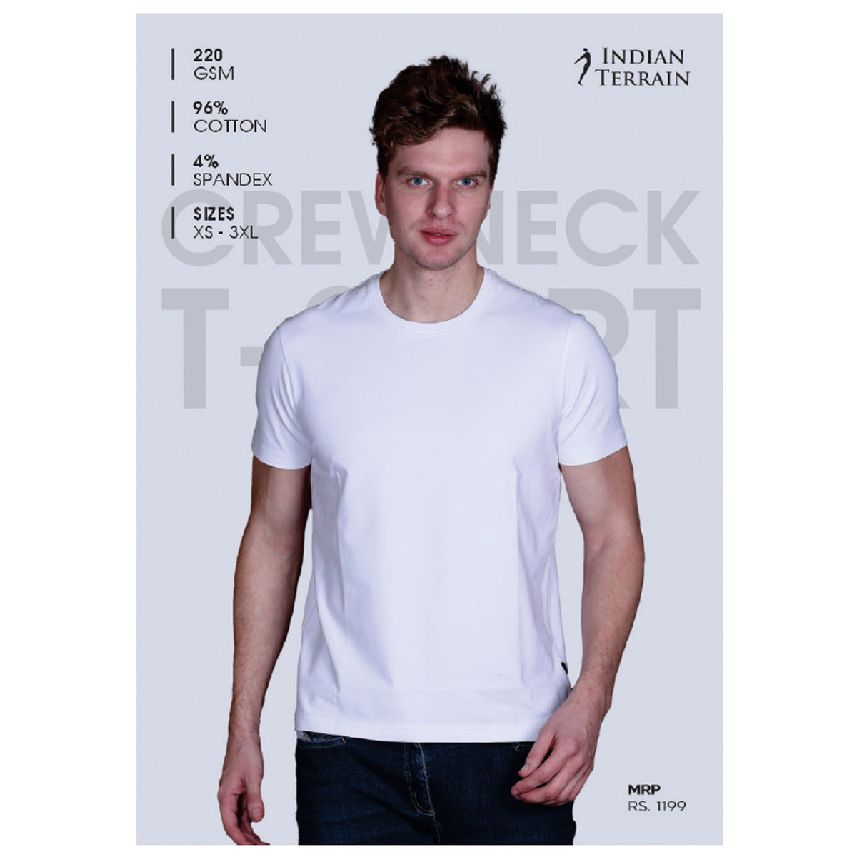 Indian Terrain - Classic Solid Crew Neck T-Shirt