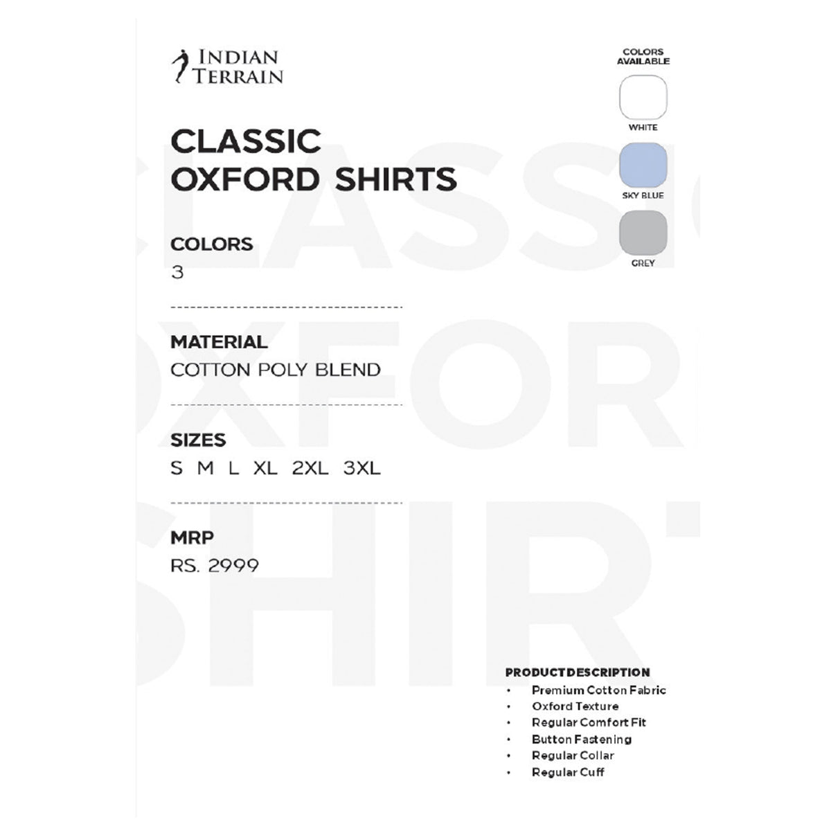 Indian Terrain - Classic Oxford Shirt Female Fit