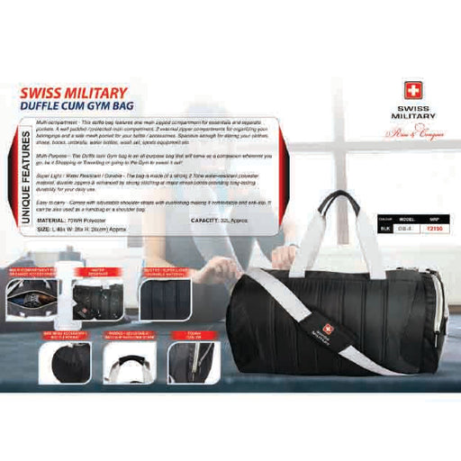 SWISS MILITARY - GYM BAG -DB4