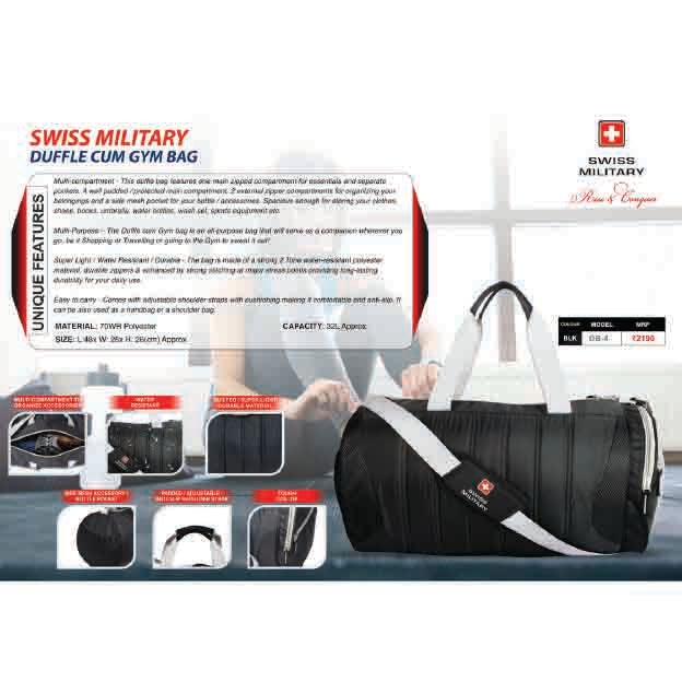 SWISS MILITARY - GYM BAG -DB4
