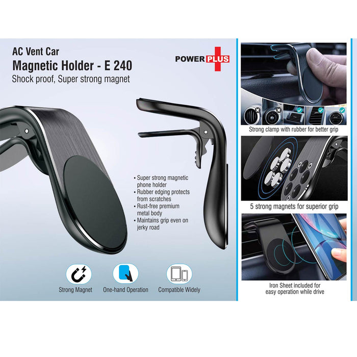 AC vent car magnetic holder | Shock proof | Super strong magnet   -  E 240