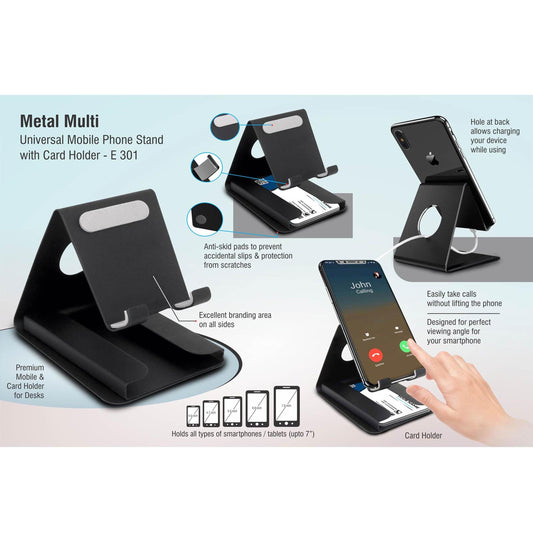 Metal multi mobile stand with Visiting card holder  -  E 301