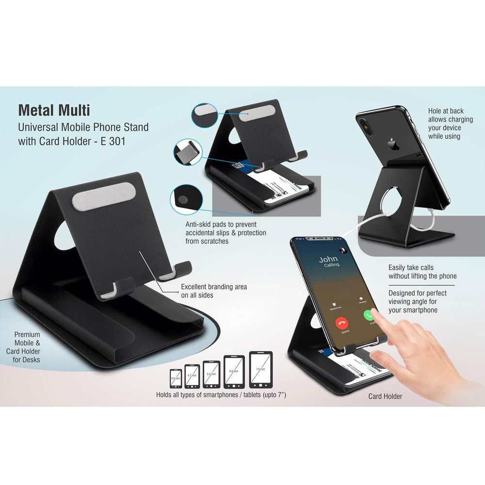Metal multi mobile stand with Visiting card holder  -  E 301