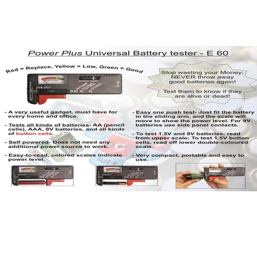 Power Plus universal battery tester  - E 60