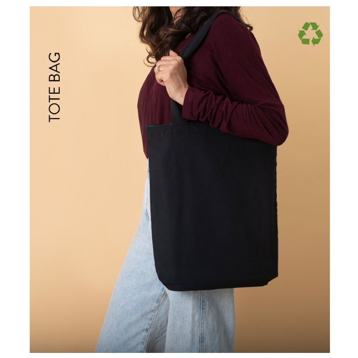 Oblique - Ebony Cotton Bag